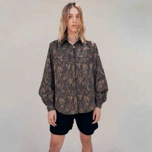 Matin Studio Leaf Pocket Shirt Relaxed Long Sleeve Point Collar Button Down